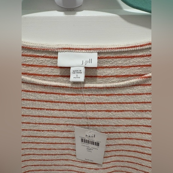 NWT J.Jill Women’s Tunic Size S Relaxed Fit Stripped  Crew Neck 3/4 Sleeves - Picture 5 of 8